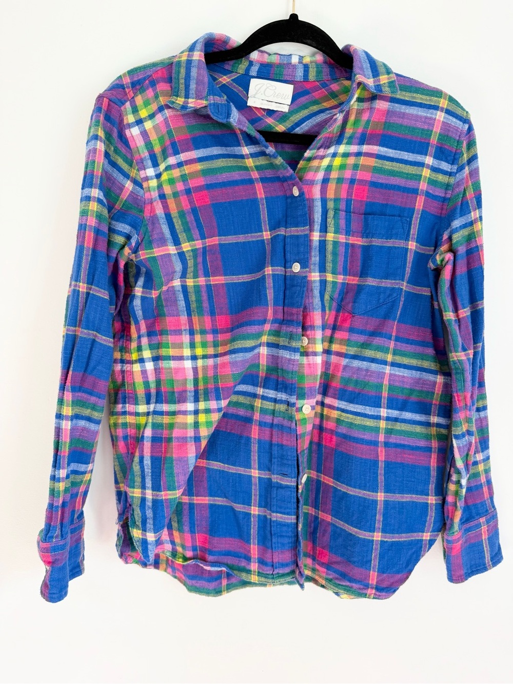 J crew classic flannel plaid size 2 women rodeo country fall